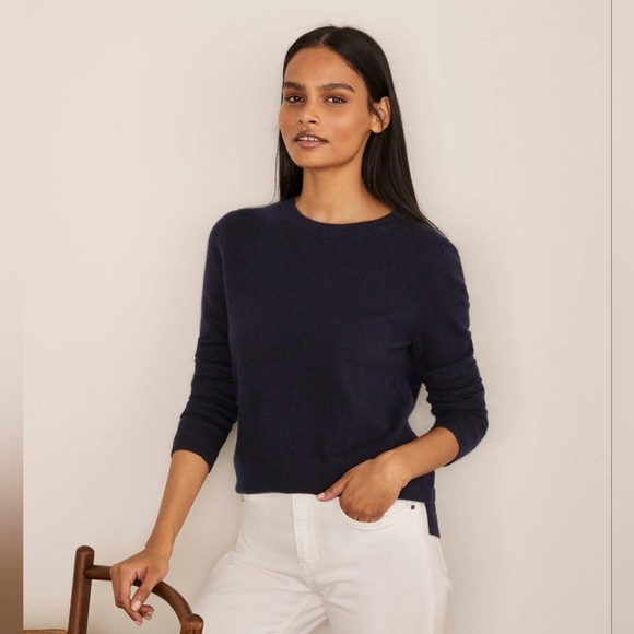 Boden Cashmere Crew Neck Sweater Navy - Picture 1 of 8